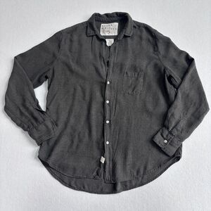Frank & Eileen Eileen Button Down Long Sleeve Shirt Women's XS Gray Soft Preppy